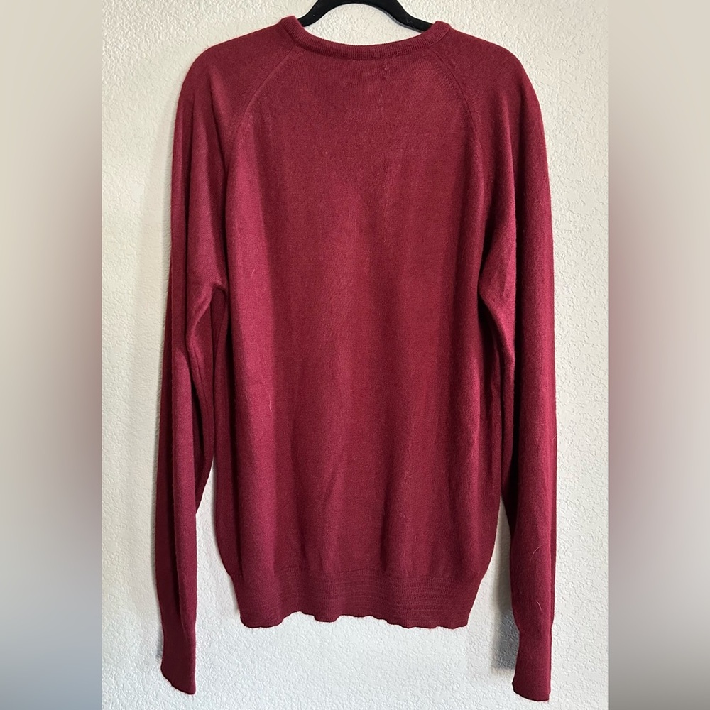 Dior Men's V-Neck Sweater - Deep Red - Picture 2 of 3